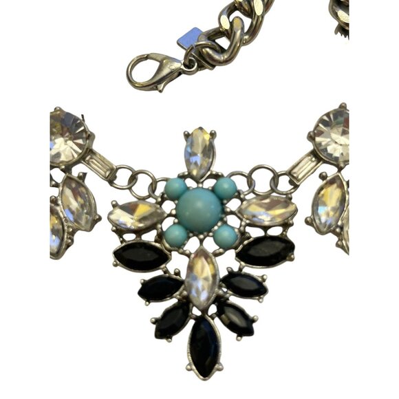 American Eagle Statement Necklace With Crystal & Turquoise Accents - Picture 2 of 16
